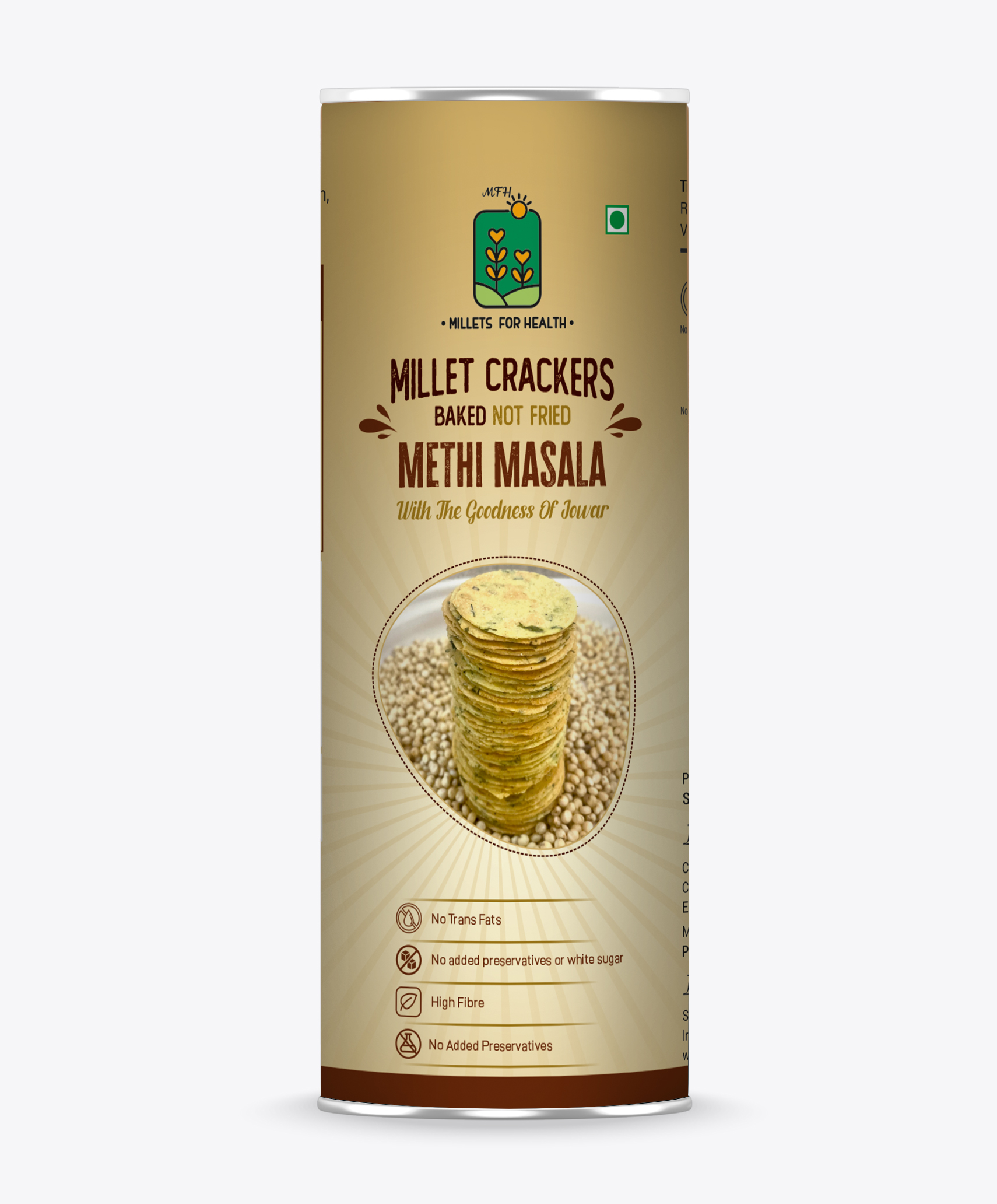 Millet Crackers Baked (Methi Masala)